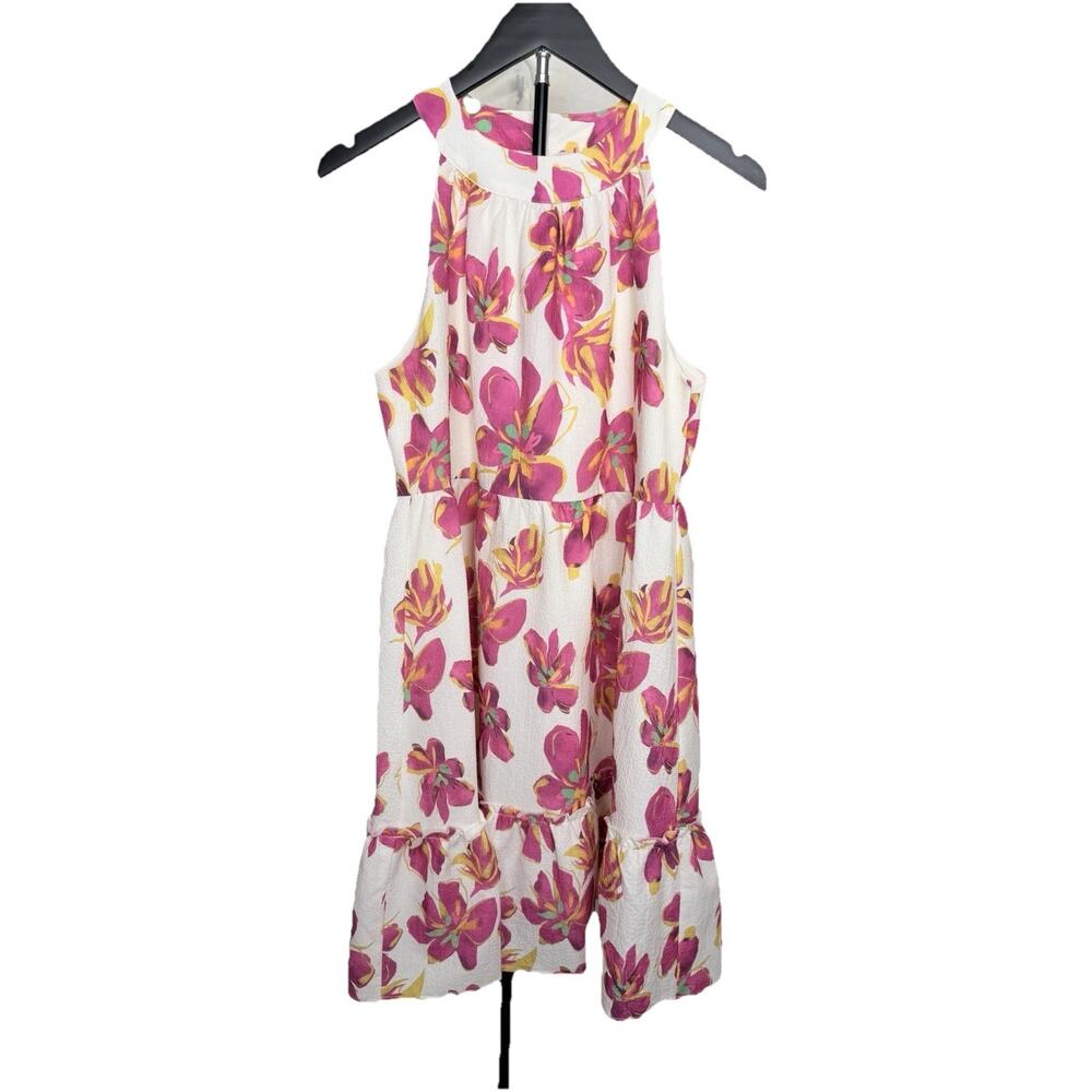 THML Tiered Halter Dress Womens Sz S Floral Summer Flowy Lined Anthropologie - Picture 2 of 10